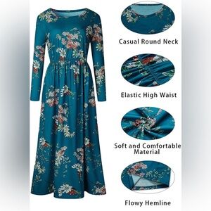 Floral Teal Maxi Dress
